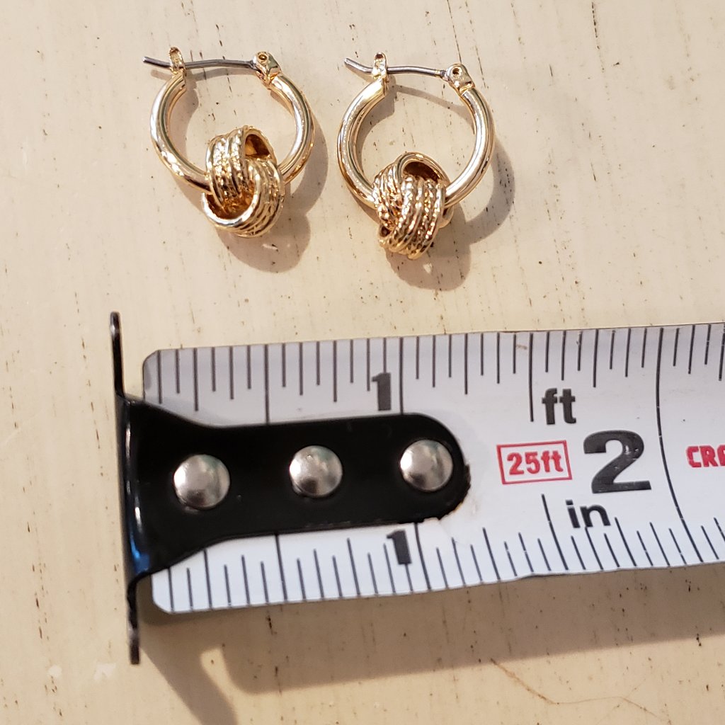 Hand Crafted Artisan Earrings Gold Plated Hoops